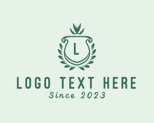 Leaf - Shield Wreath Crown Academy logo design