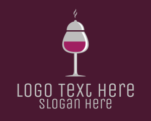 Food And Wine - Cloche Wine Glass logo design