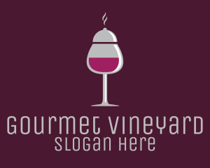 Food And Wine - Cloche Wine Glass logo design