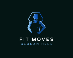 Aerobics - Muscle Fitness Trainer logo design