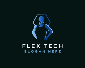 Flex - Muscle Fitness Trainer logo design