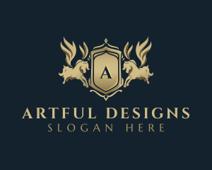 Luxury Equine Pegasus logo design