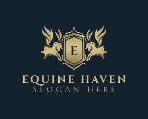 Luxury Equine Pegasus logo design