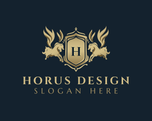 Luxury Equine Pegasus logo design