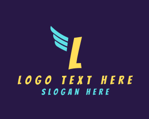 Flying - Wing Lettermark Company logo design