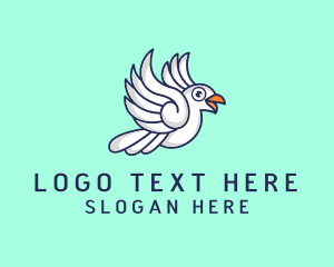 Pigeon - Flying Dove Cartoon logo design