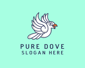 Dove - Flying Dove Cartoon logo design