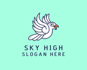 Fly - Flying Dove Cartoon logo design