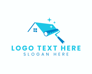 Roller - Home Roof Paint logo design