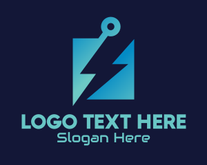 Lightning Bolt - Blue Electrical Energy Tech logo design