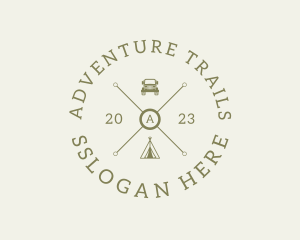 Retro Hipster Camping Travel logo design