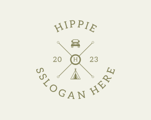 Retro Hipster Camping Travel logo design