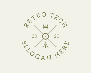 Retro Hipster Camping Travel logo design