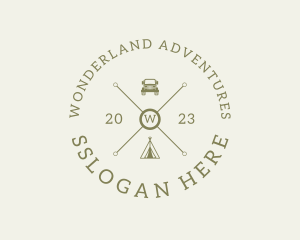 Retro Hipster Camping Travel logo design