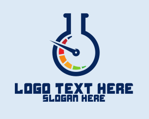 Blue - Speedometer Lab Flask logo design