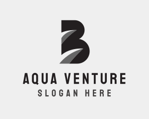 Scubadiving - Wave Swoosh Letter B logo design