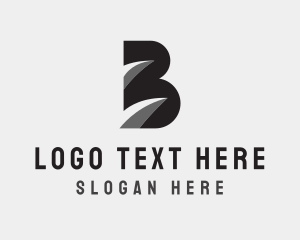 Grayscale - Wave Swoosh Letter B logo design