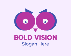 Puple Owl Eyes logo design