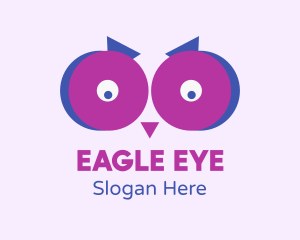 Watching - Puple Owl Eyes logo design