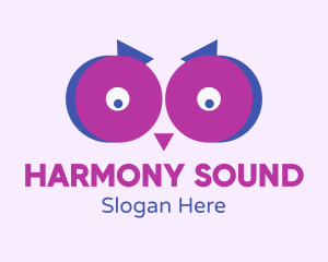 Learning - Puple Owl Eyes logo design