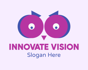 Puple Owl Eyes logo design