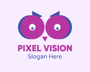 Puple Owl Eyes logo design