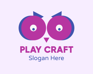 Puple Owl Eyes logo design