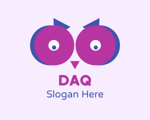 Owl - Puple Owl Eyes logo design
