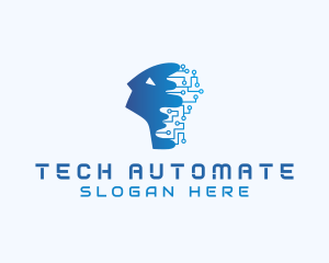 Human Tech Circuit logo design