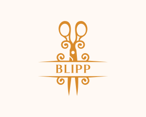 Emblem - Elegant Craft Scissors logo design