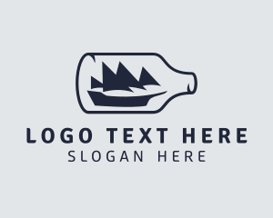 Yacht - Nautical Bottle Ship logo design