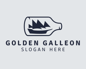 Galleon - Nautical Bottle Ship logo design