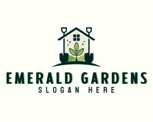 Greenhouse Plant Shovel logo design