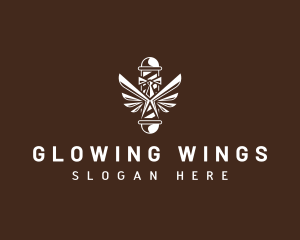 Barbershop Wings Grooming logo design