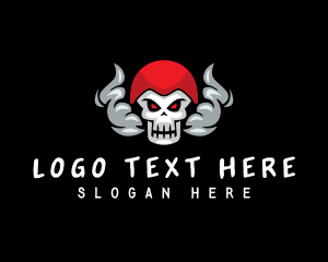 Death - Smoking Vape Skull logo design