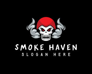 Smoking Vape Skull logo design