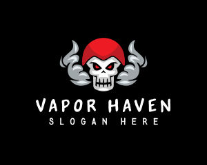 Smoking Vape Skull logo design