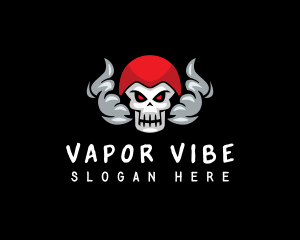 Smoking Vape Skull logo design