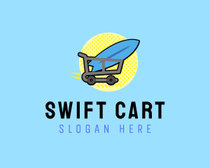 Surfboard Shopping Cart logo design