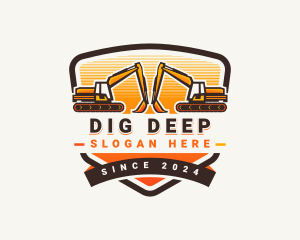 Excavator Mining Construction logo design