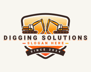 Excavator Mining Construction logo design