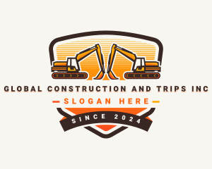 Excavator Mining Construction logo design