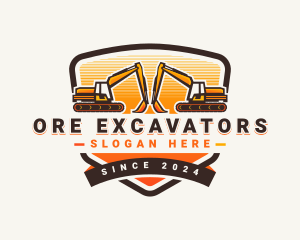 Excavator Mining Construction logo design