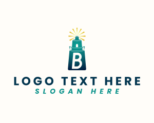 Letter B - Lighthouse Tower Building logo design