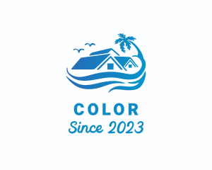 Island - Beach Resort House logo design