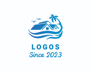 Island - Beach Resort House logo design
