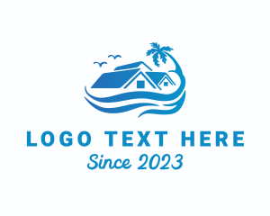 Home Rent - Beach Resort House logo design