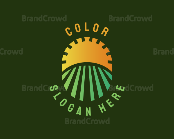 Farm Field Sunrise Logo