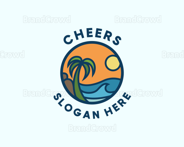 Tropical Summer Beach Resort Logo