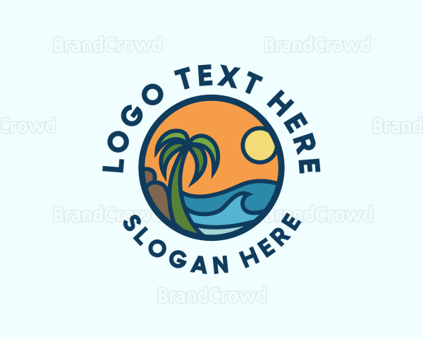 Tropical Summer Beach Resort Logo